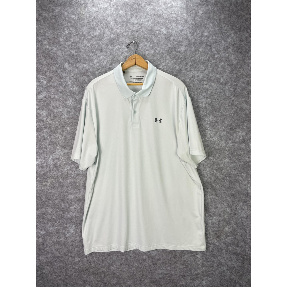 Under Armour Performance Polo Shirt Mens XL Light blue HeatGear Golf Loose Fit - Picture 3 of 11